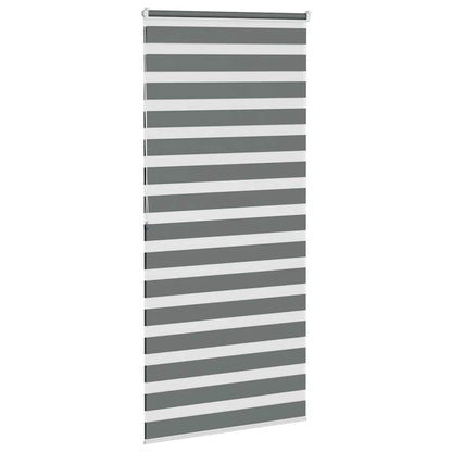 vidaXL Zebra Blind Dark Grey 105x200cm Fabric Width 100.9 cm Polyester