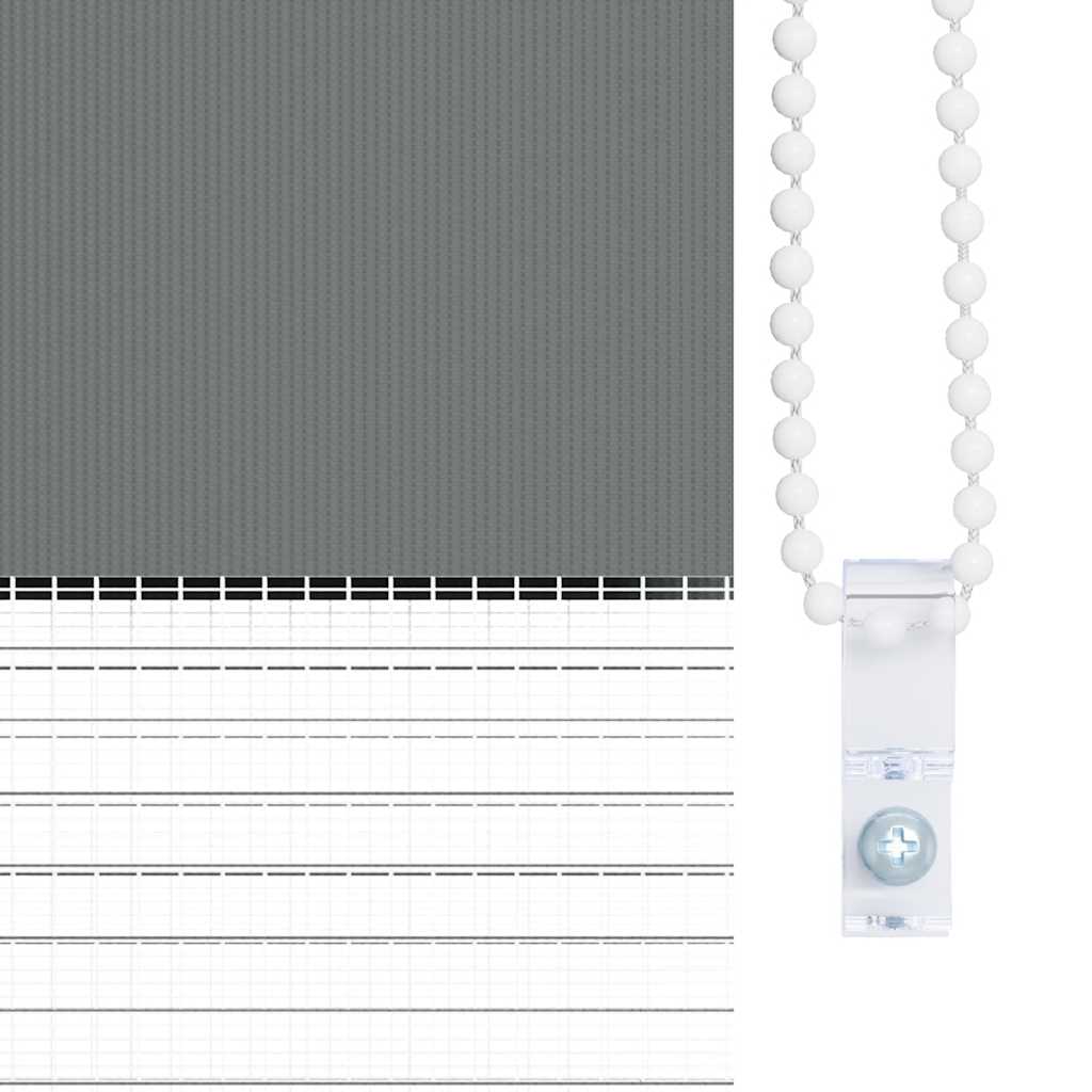 vidaXL Zebra Blind Dark Grey 105x200cm Fabric Width 100.9 cm Polyester