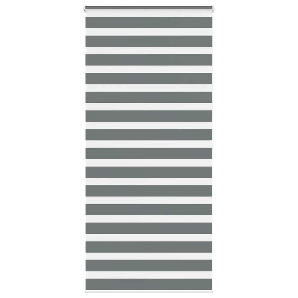vidaXL Zebra Blind Dark Grey 110x200cm Fabric Width 105.9 cm Polyester