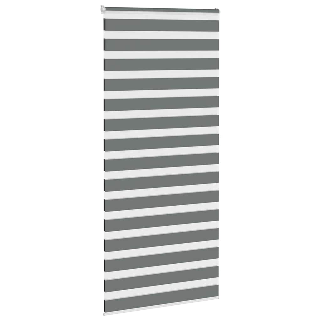 vidaXL Zebra Blind Dark Grey 110x200cm Fabric Width 105.9 cm Polyester