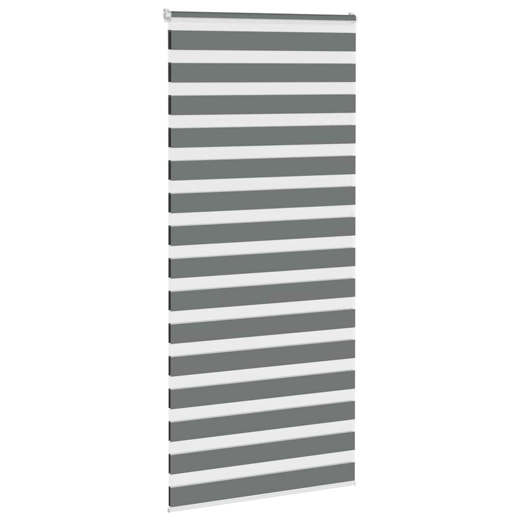 vidaXL Zebra Blind Dark Grey 115x200cm Fabric Width 110.9 cm Polyester