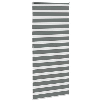 vidaXL Zebra Blind Dark Grey 115x200cm Fabric Width 110.9 cm Polyester