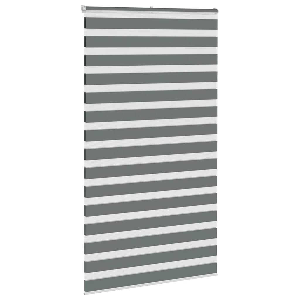 vidaXL Zebra Blind Dark Grey 120x200cm Fabric Width 115.9 cm Polyester