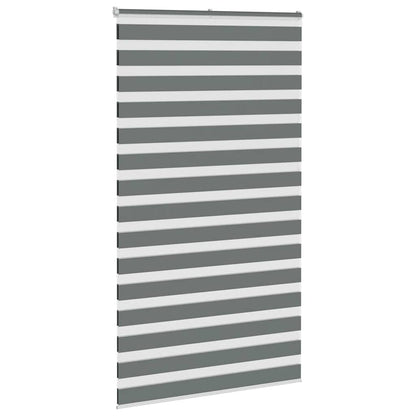 vidaXL Zebra Blind Dark Grey 120x200cm Fabric Width 115.9 cm Polyester