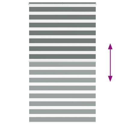 vidaXL Zebra Blind Dark Grey 120x200cm Fabric Width 115.9 cm Polyester