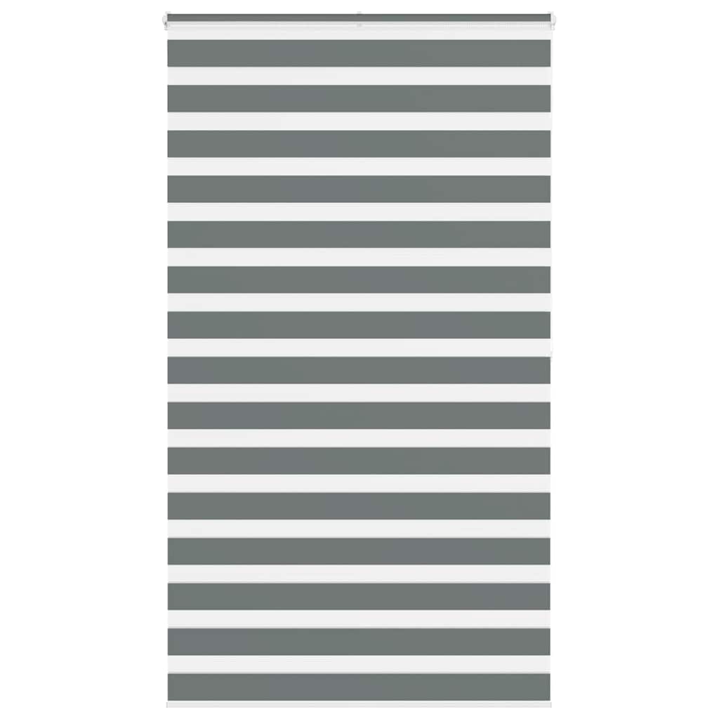vidaXL Zebra Blind Dark Grey 125x200 cm Fabric Width 120.9 cm Polyester