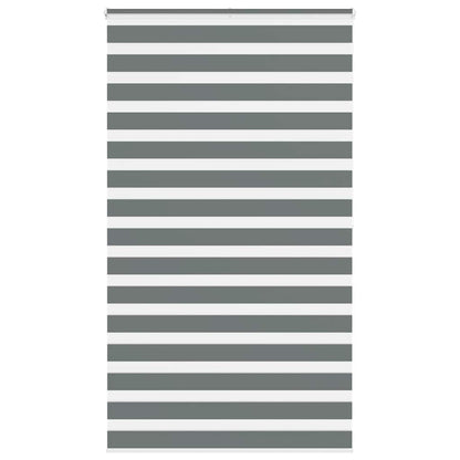 vidaXL Zebra Blind Dark Grey 125x200cm Fabric Width 120.9 cm Polyester