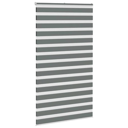 vidaXL Zebra Blind Dark Grey 125x200cm Fabric Width 120.9 cm Polyester