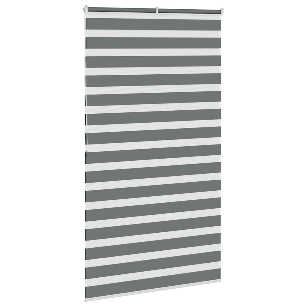 vidaXL Zebra Blind Dark Grey 125x200 cm Fabric Width 120.9 cm Polyester
