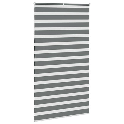 vidaXL Zebra Blind Dark Grey 125x200cm Fabric Width 120.9 cm Polyester