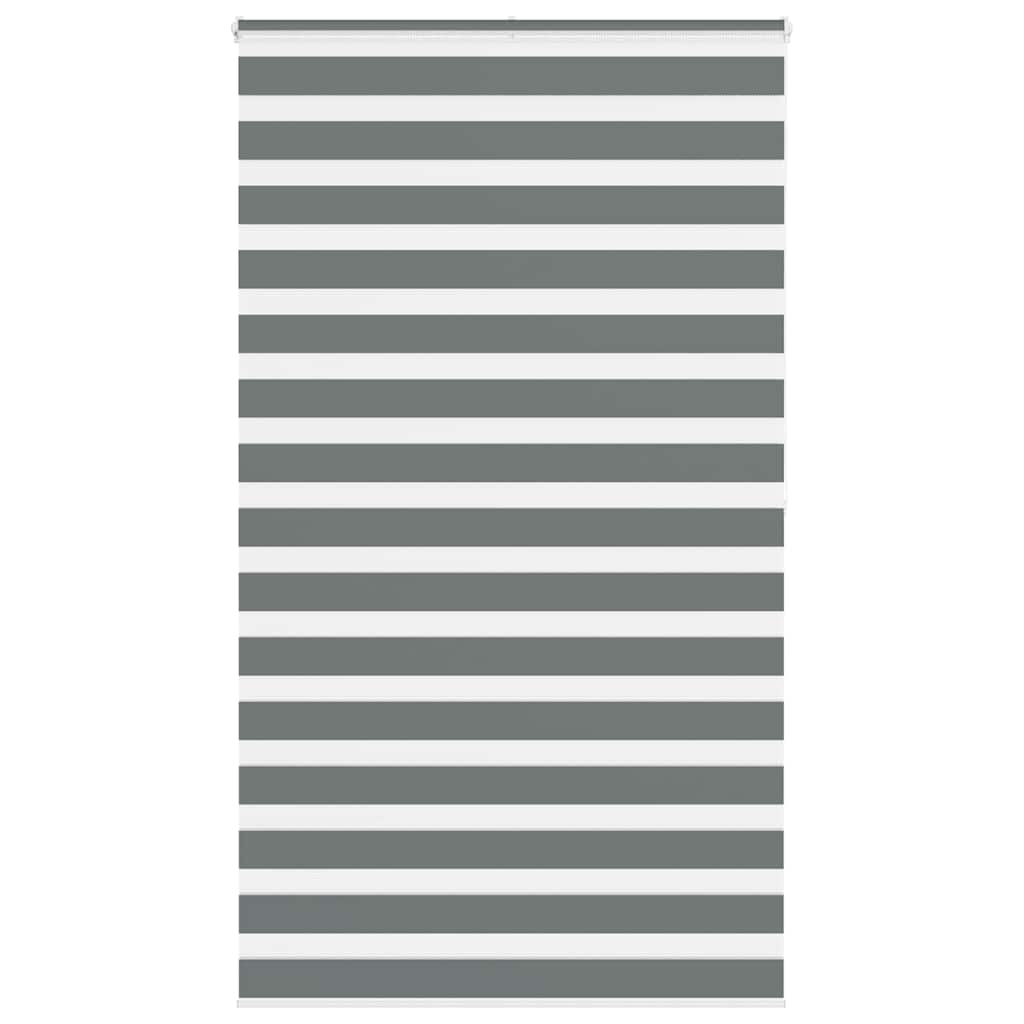 vidaXL Zebra Blind Dark Grey 130x200cm Fabric Width 125.9 cm Polyester