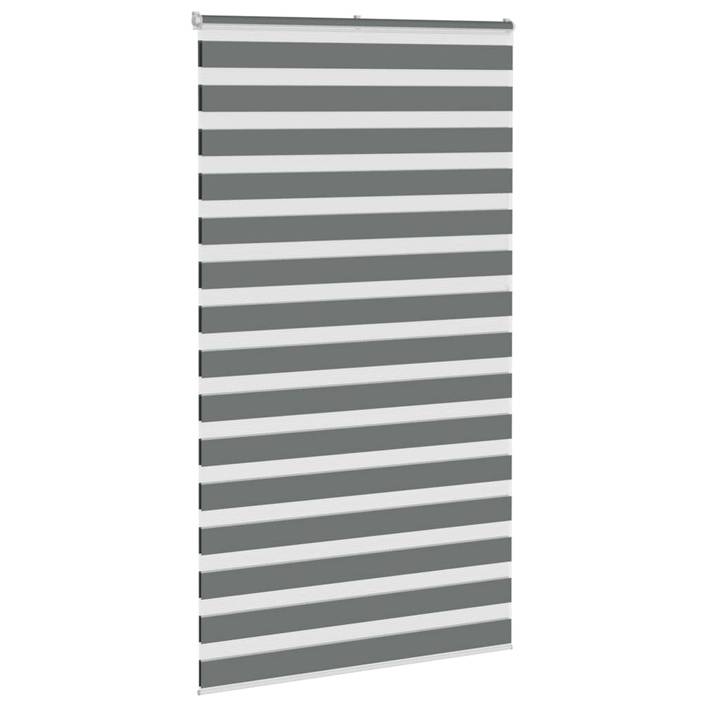 vidaXL Zebra Blind Dark Grey 130x200cm Fabric Width 125.9 cm Polyester