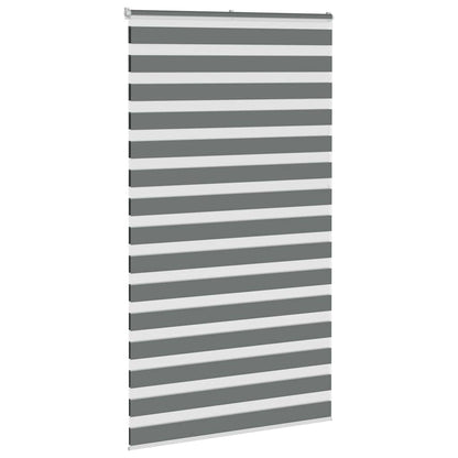 vidaXL Zebra Blind Dark Grey 130x200cm Fabric Width 125.9 cm Polyester