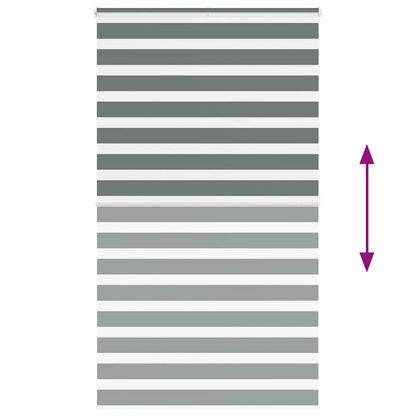 vidaXL Zebra Blind Dark Grey 130x200cm Fabric Width 125.9 cm Polyester