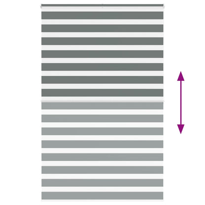 vidaXL Zebra Blind Dark Grey 140x200 cm Fabric Width 135.9 cm Polyester