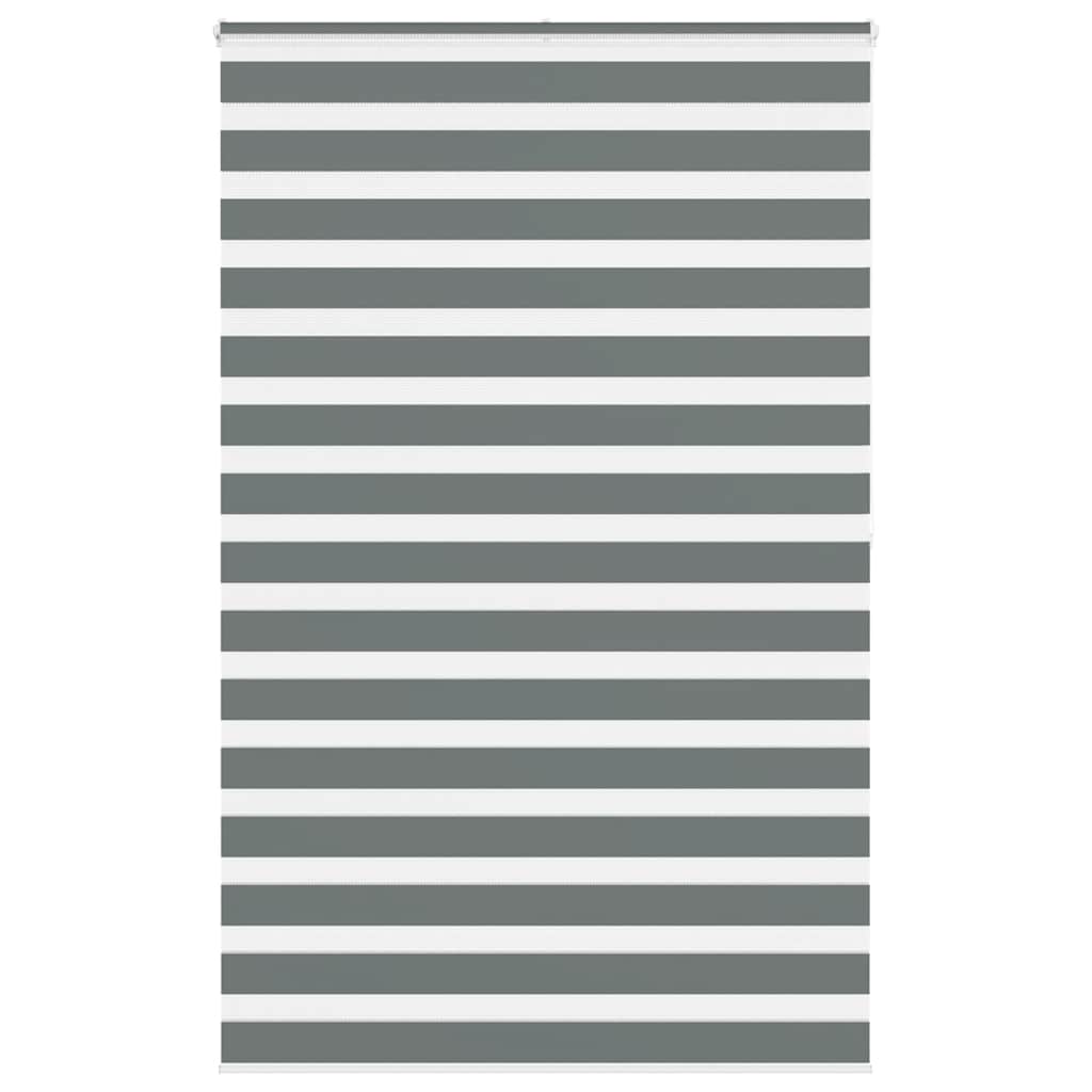 vidaXL Zebra Blind Dark Grey 145x200 cm Fabric Width 140.9 cm Polyester