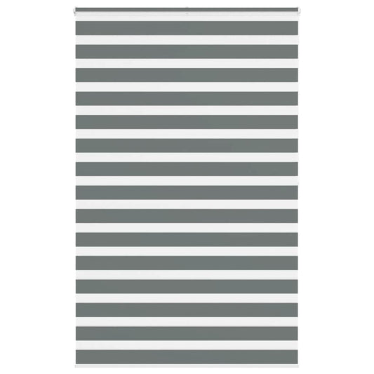 vidaXL Zebra Blind Dark Grey 145x200 cm Fabric Width 140.9 cm Polyester