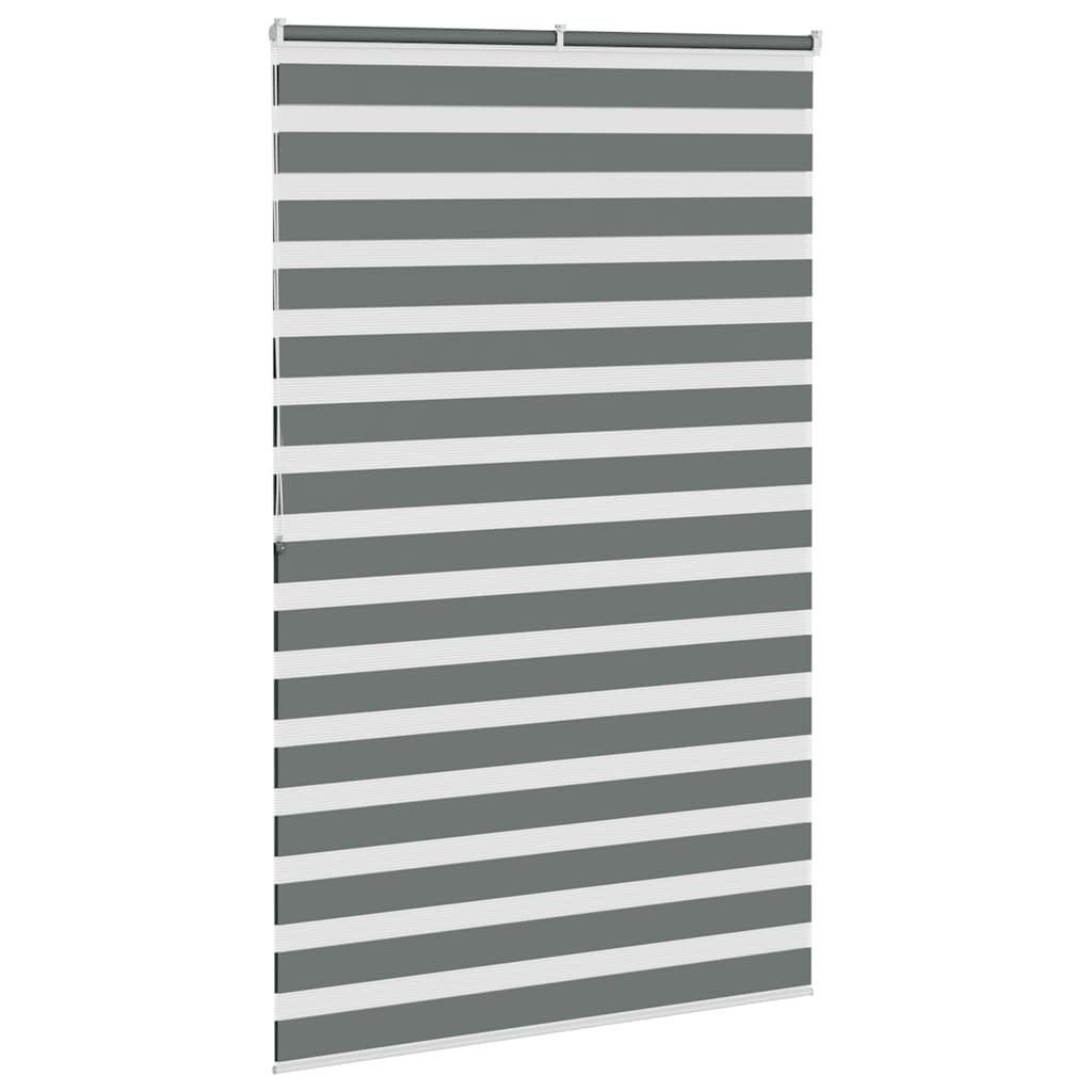 vidaXL Zebra Blind Dark Grey 150x200cm Fabric Width 145.9 cm Polyester