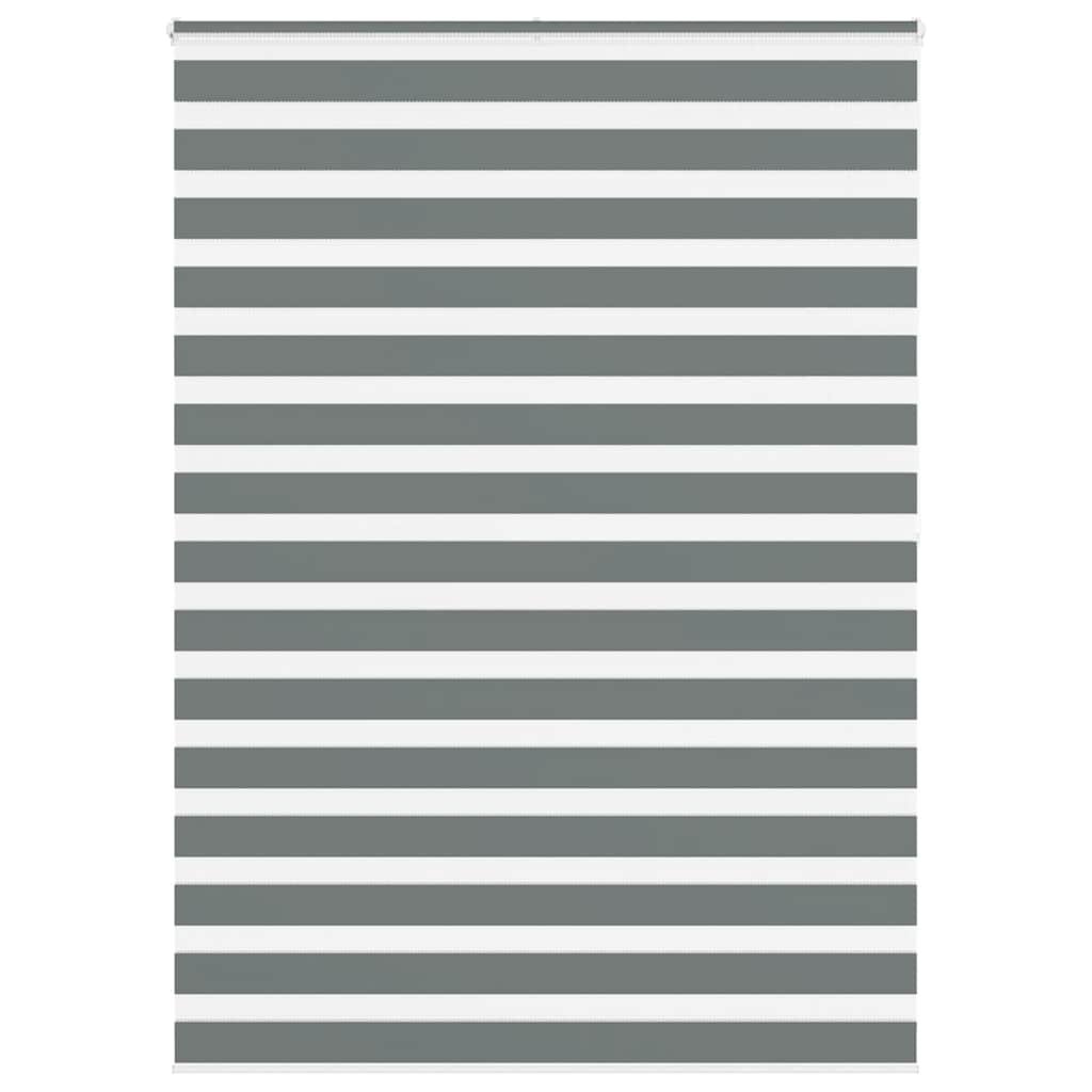 vidaXL Zebra Blind Dark Grey 155x200cm Fabric Width 150.9 cm Polyester
