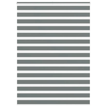 vidaXL Zebra Blind Dark Grey 155x200cm Fabric Width 150.9 cm Polyester