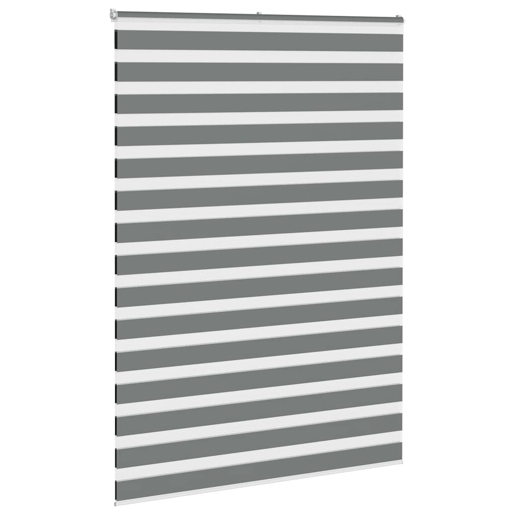 vidaXL Zebra Blind Dark Grey 155x200cm Fabric Width 150.9 cm Polyester