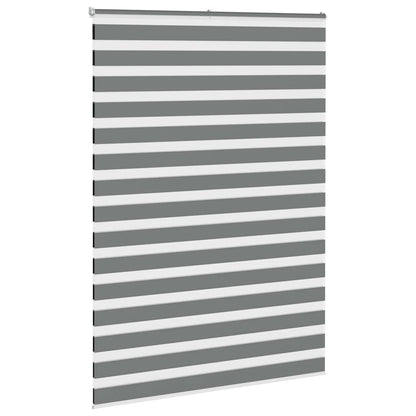 vidaXL Zebra Blind Dark Grey 155x200cm Fabric Width 150.9 cm Polyester
