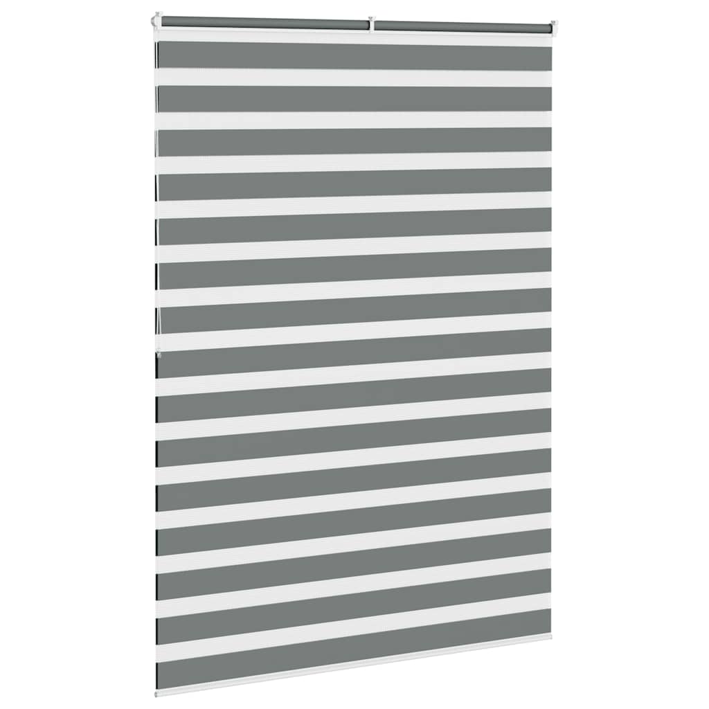 vidaXL Zebra Blind Dark Grey 155x200cm Fabric Width 150.9 cm Polyester