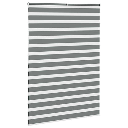 vidaXL Zebra Blind Dark Grey 155x200cm Fabric Width 150.9 cm Polyester