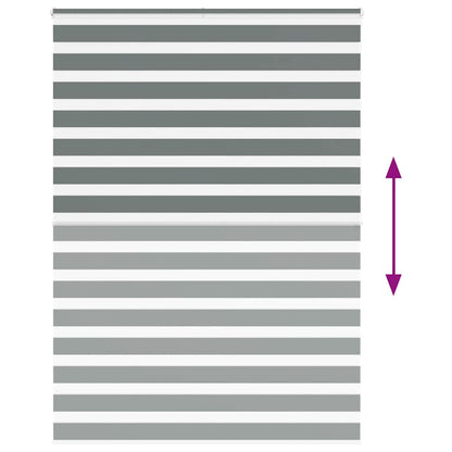 vidaXL Zebra Blind Dark Grey 155x200cm Fabric Width 150.9 cm Polyester