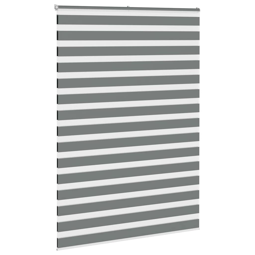 vidaXL Zebra Blind Dark Grey 160x200cm Fabric Width 155.9 cm Polyester