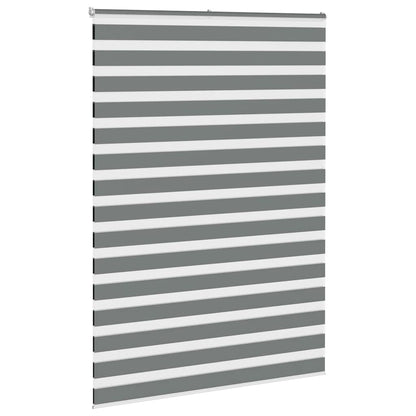 vidaXL Zebra Blind Dark Grey 160x200cm Fabric Width 155.9 cm Polyester