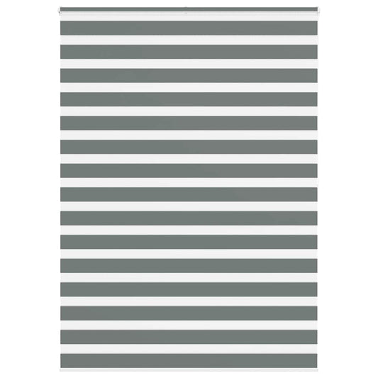 vidaXL Zebra Blind Dark Grey 165x200 cm Fabric Width 160.9 cm Polyester