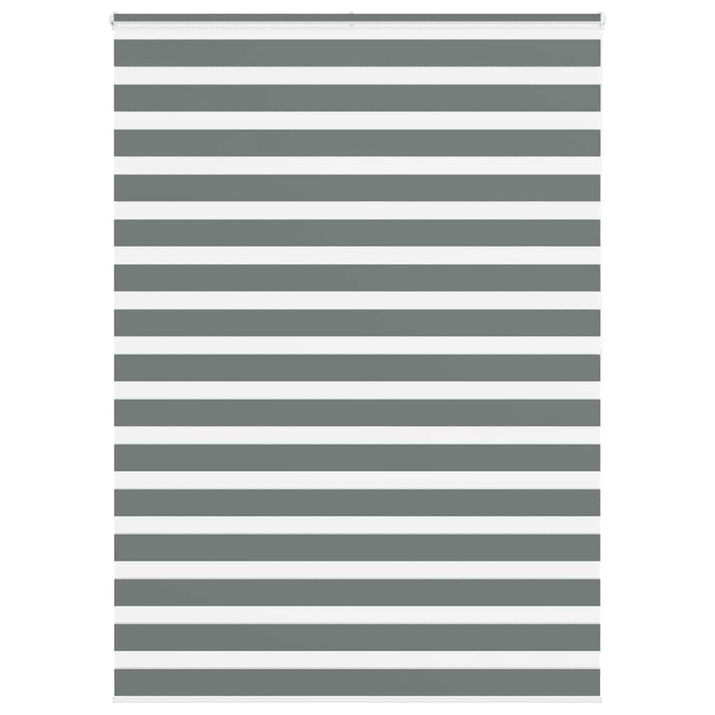 vidaXL Zebra Blind Dark Grey 165x200cm Fabric Width 160.9 cm Polyester
