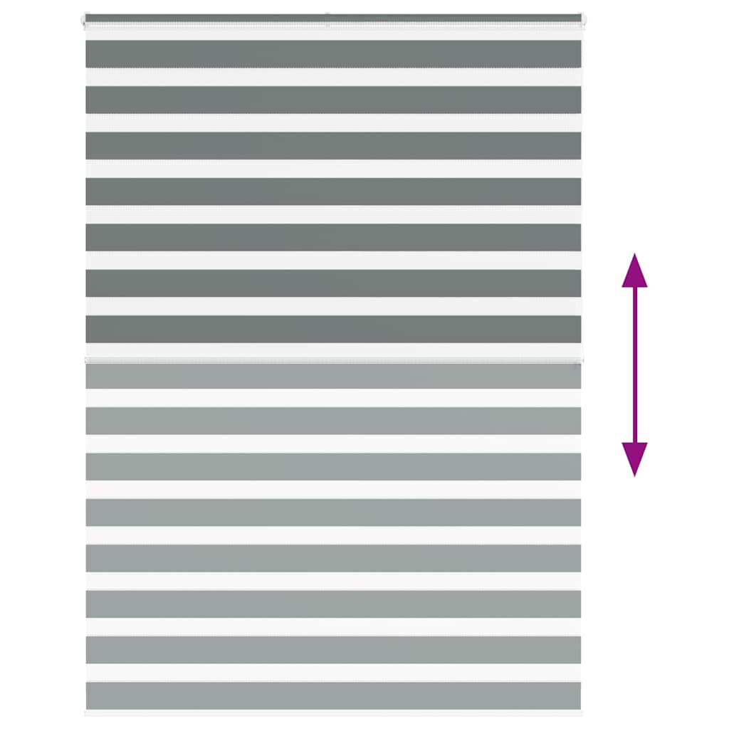 vidaXL Zebra Blind Dark Grey 165x200cm Fabric Width 160.9 cm Polyester