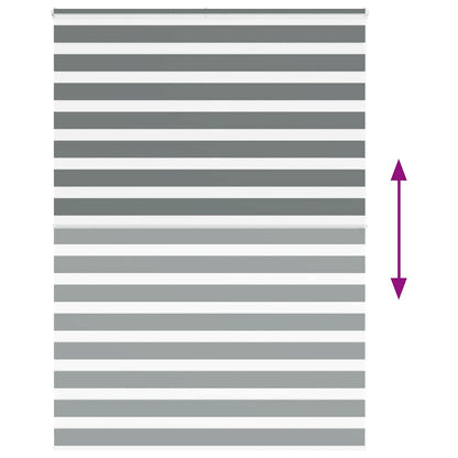vidaXL Zebra Blind Dark Grey 165x200cm Fabric Width 160.9 cm Polyester