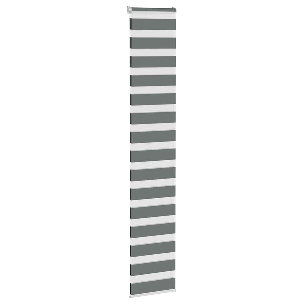 vidaXL Zebra Blind Dark Grey 40x230 cm Fabric Width 35,9 cm Polyester