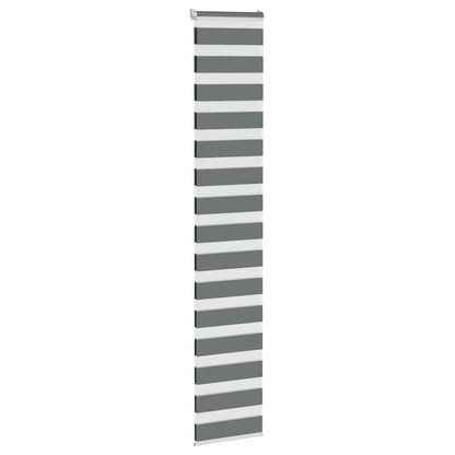 vidaXL Zebra Blind Dark Grey 40x230 cm Fabric Width 35,9 cm Polyester