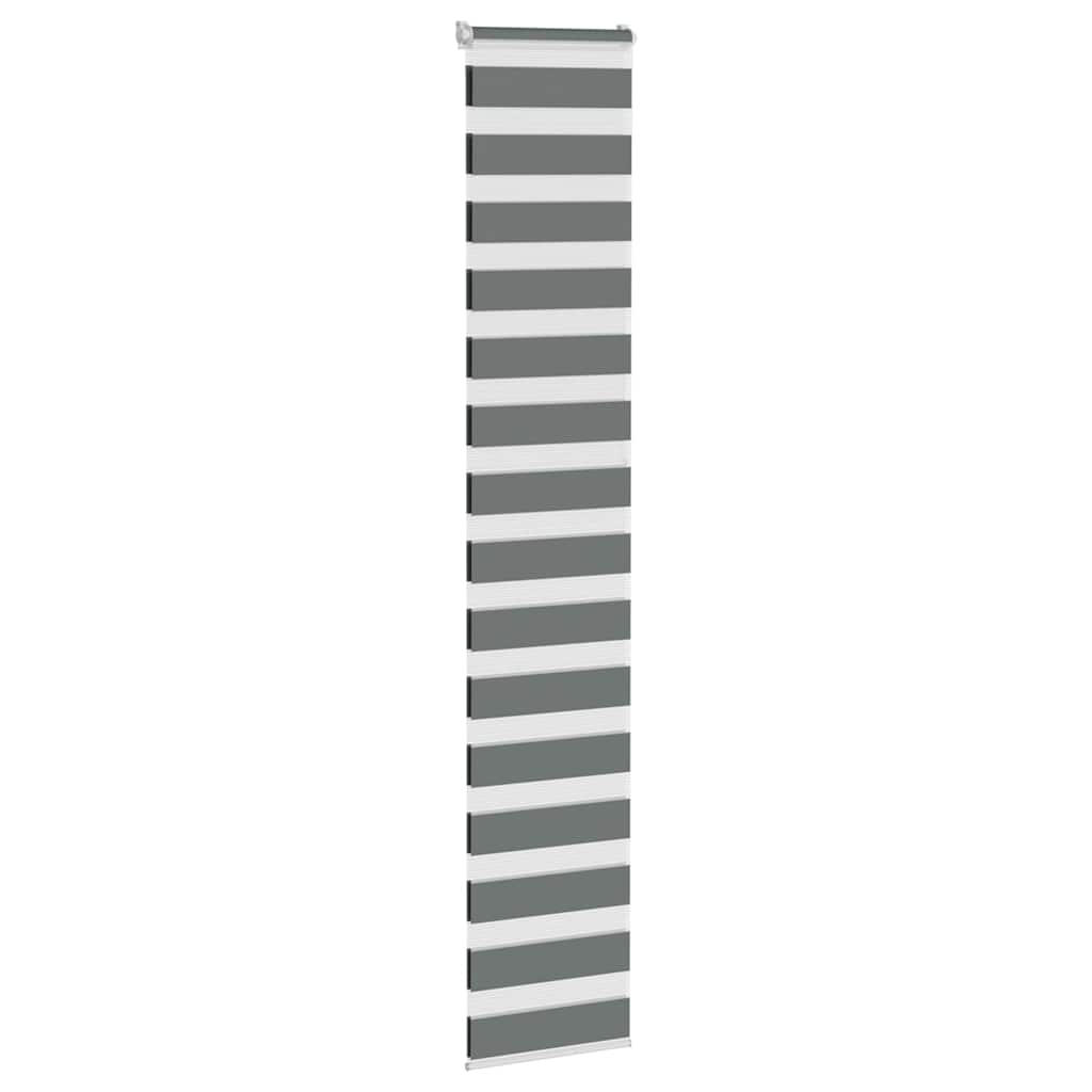 vidaXL Zebra Blind Dark Grey 45x230 cm Fabric Width 40,9 cm Polyester
