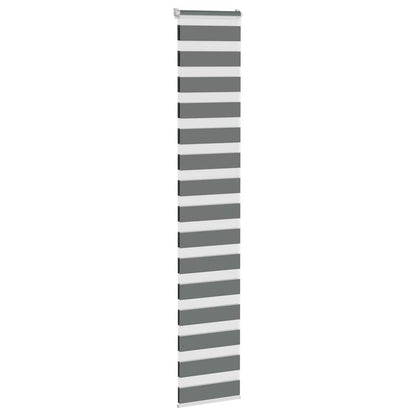 vidaXL Zebra Blind Dark Grey 45x230 cm Fabric Width 40,9 cm Polyester