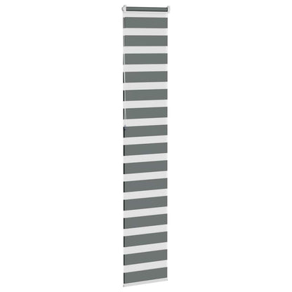 vidaXL Zebra Blind Dark Grey 45x230 cm Fabric Width 40,9 cm Polyester
