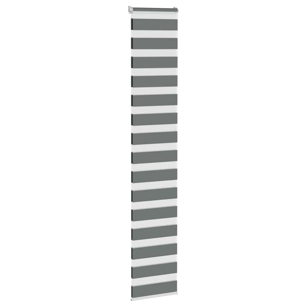 vidaXL Zebra Blind Dark Grey 50x230 cm Fabric Width 45,9 cm Polyester