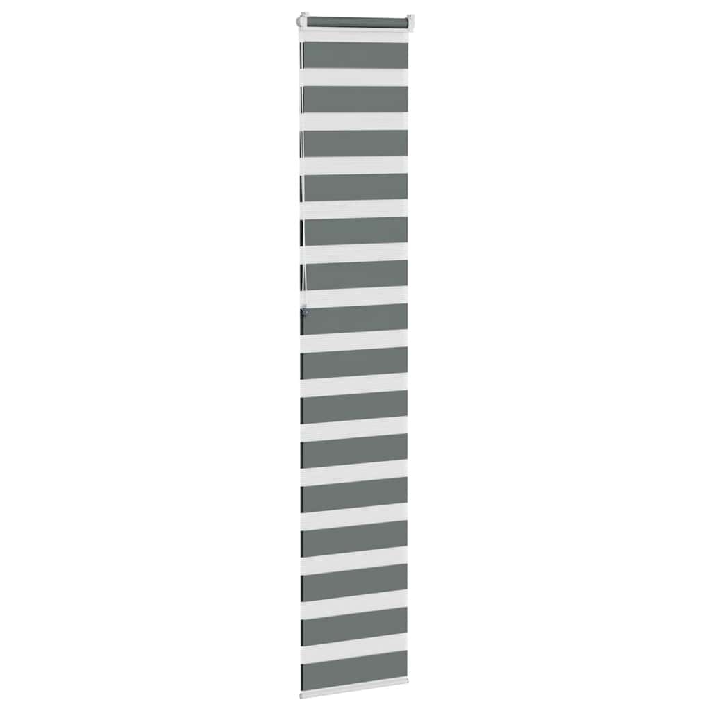 vidaXL Zebra Blind Dark Grey 50x230 cm Fabric Width 45,9 cm Polyester
