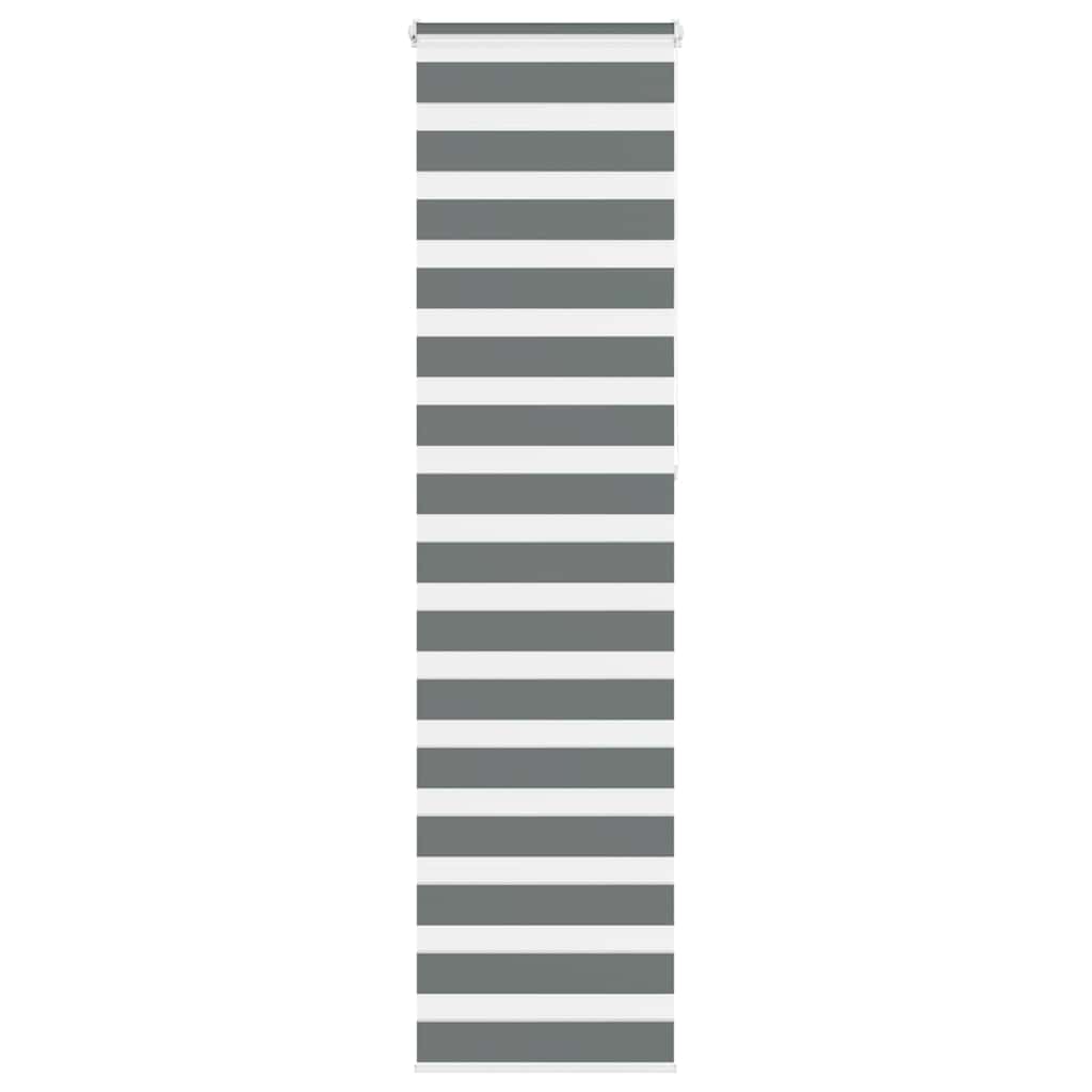 vidaXL Zebra Blind Dark Grey 55x230 cm Fabric Width 50,9 cm Polyester
