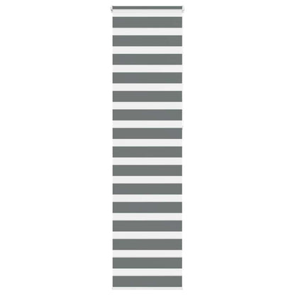 vidaXL Zebra Blind Dark Grey 55x230 cm Fabric Width 50,9 cm Polyester