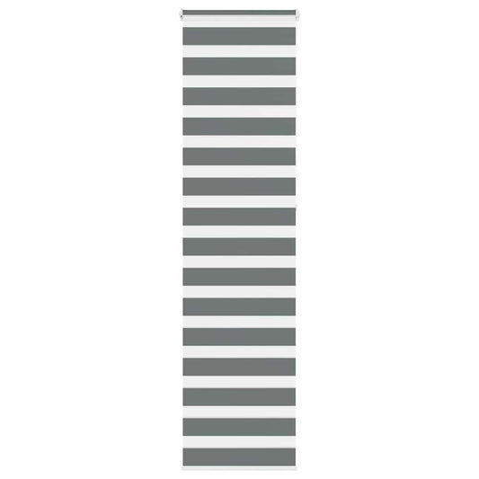 vidaXL Zebra Blind Dark Grey 55x230 cm Fabric Width 50,9 cm Polyester