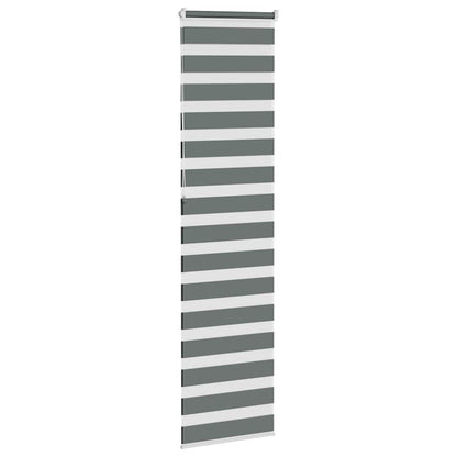 vidaXL Zebra Blind Dark Grey 55x230 cm Fabric Width 50,9 cm Polyester