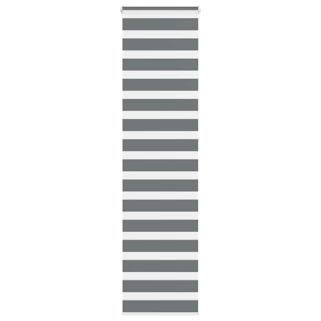 vidaXL Zebra Blind Dark Grey 60x230 cm Fabric Width 55.9 cm Polyester
