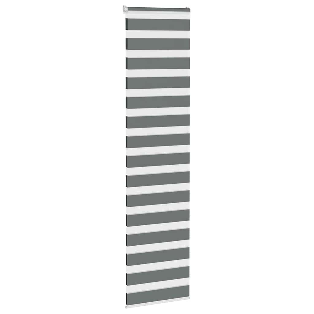 vidaXL Zebra Blind Dark Grey 60x230 cm Fabric Width 55,9 cm Polyester