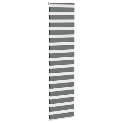 vidaXL Zebra Blind Dark Grey 60x230 cm Fabric Width 55,9 cm Polyester