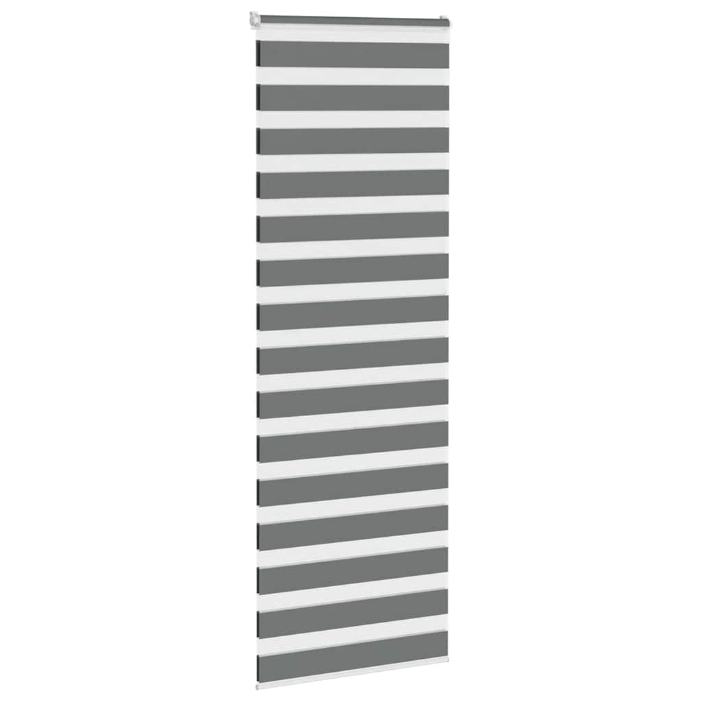 vidaXL Zebra Blind Dark Grey 70x230 cm Fabric Width 65,9 cm Polyester